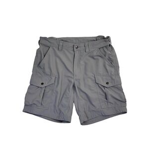 Duluth Dry On The Fly Men Shorts 34 Relaxed Fit Glacier Gray Nylon Cargo Pockets